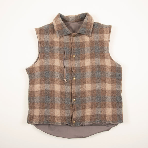 Vintage Woolrich Reversible Plaid Wool Vest Made In The USA