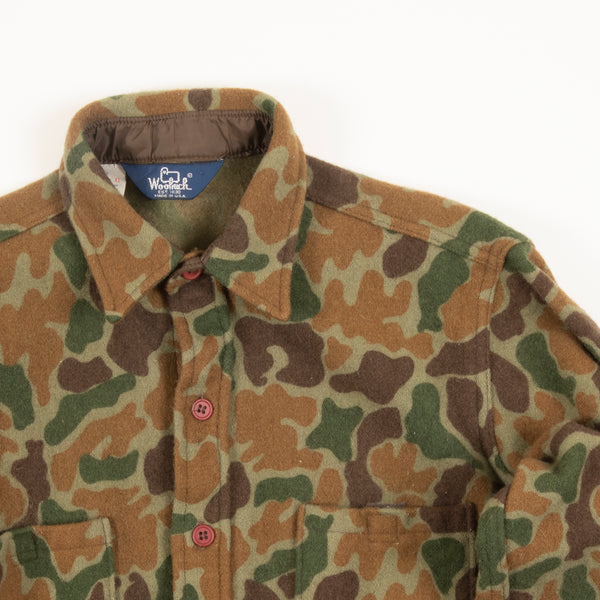 Vintage Woolrich Camouflage Wool Overshirt Made In The USA